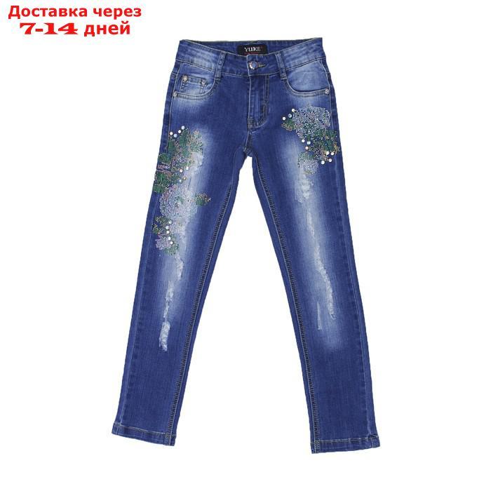 Костюм джинсовый для девочек, рост 116 см, цвет синий - фото 6 - id-p202066059