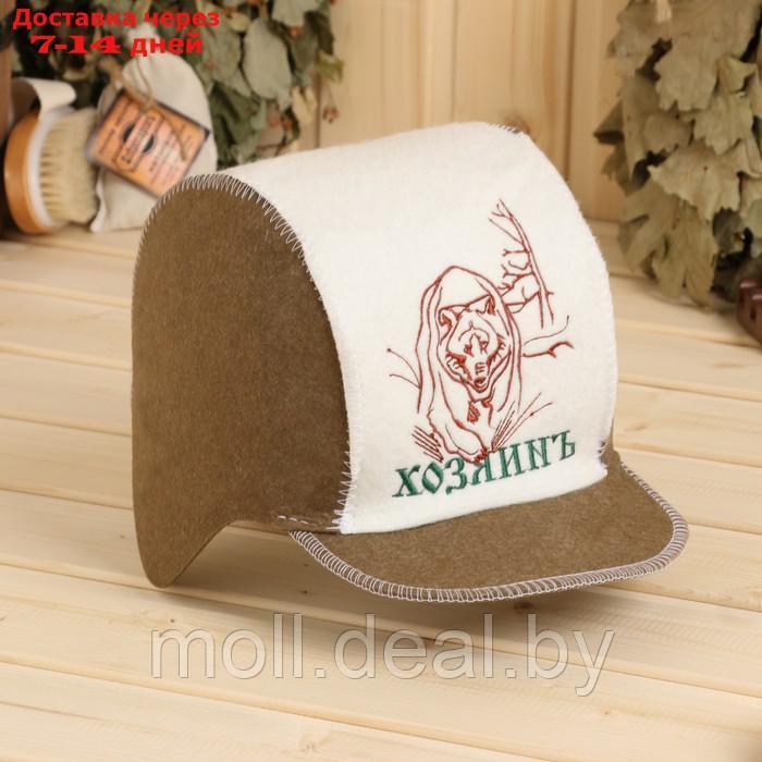 Набор для бани: шапка и коврик "Хозяинъ" зеленый - фото 4 - id-p202077865