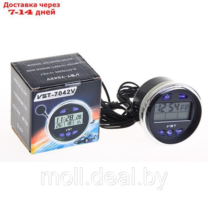 Часы-термометр Вымпел VST-7042V, круглые, d 60 мм