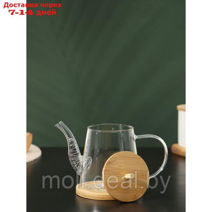 Чайник заварочный "Бамбук", 600 мл, с металлическим ситом, 19×11,3×12,2 см - фото 3 - id-p202077023