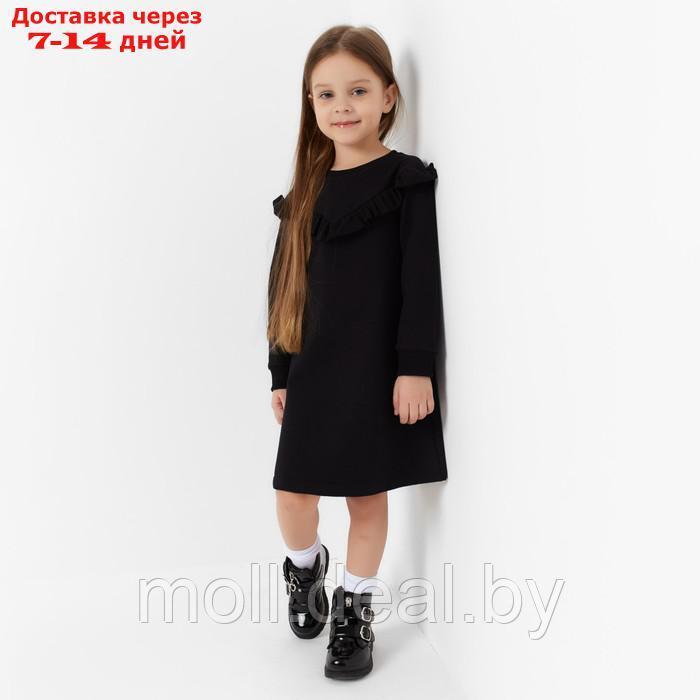 Платье с рюшей KAFTAN "Basic line" р.30 (98-104), черный - фото 4 - id-p202078057