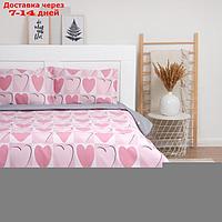 Постельное бельё LoveLife дуэт "Hearts" 143х215см-2шт, 225х240см, 50х70см-2шт, 100% хлопок, сатин, 125г/м²