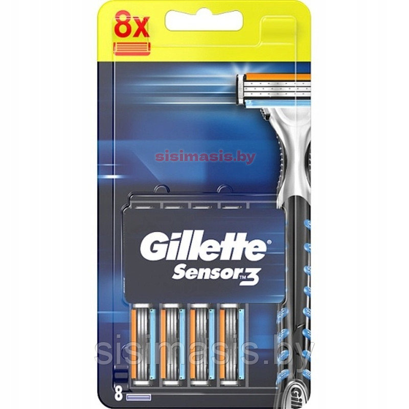 Лезвие для бритья Gillette Sensor 3/8шт, оригинал - фото 1 - id-p202117607