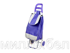 Сумка-тележка хозяйственная на колесах 30 кг, фиолетовая, полоска, PERFECTO LINEA