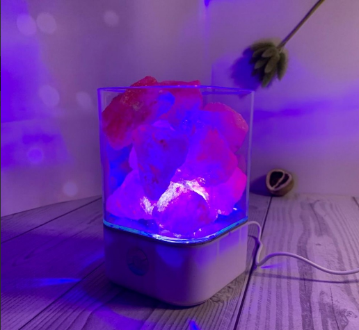 Соляной ионизирующий светильник-ночник «Crystal Salt Lamp» с розовой гималайской солью 0,7 кг - фото 6 - id-p202176820