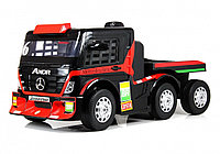 Детский электромобиль RiverToys Mercedes-Benz Axor с прицепом H777HH (красный) Лицензия с пультом