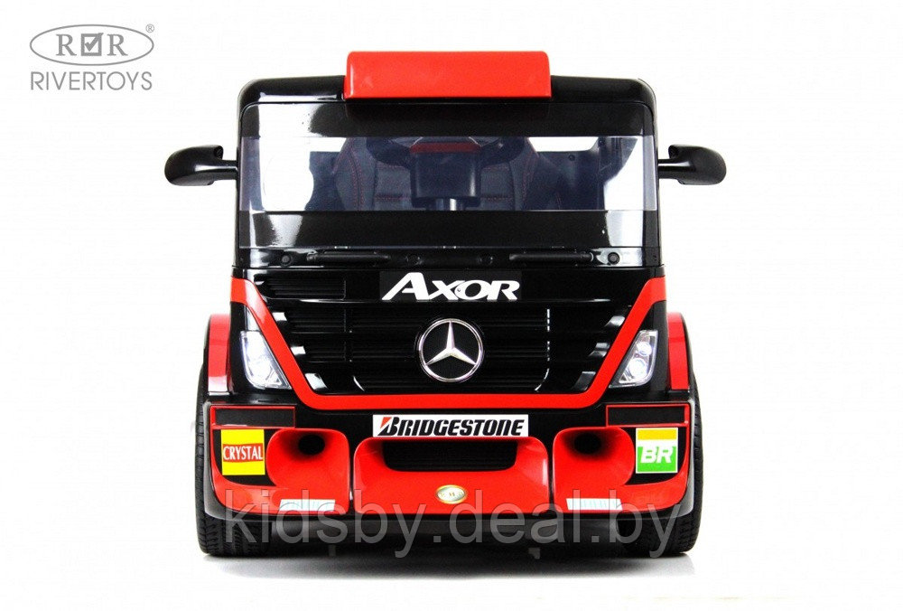 Детский электромобиль RiverToys Mercedes-Benz Axor с прицепом H777HH (красный) Лицензия с пультом - фото 2 - id-p202176834