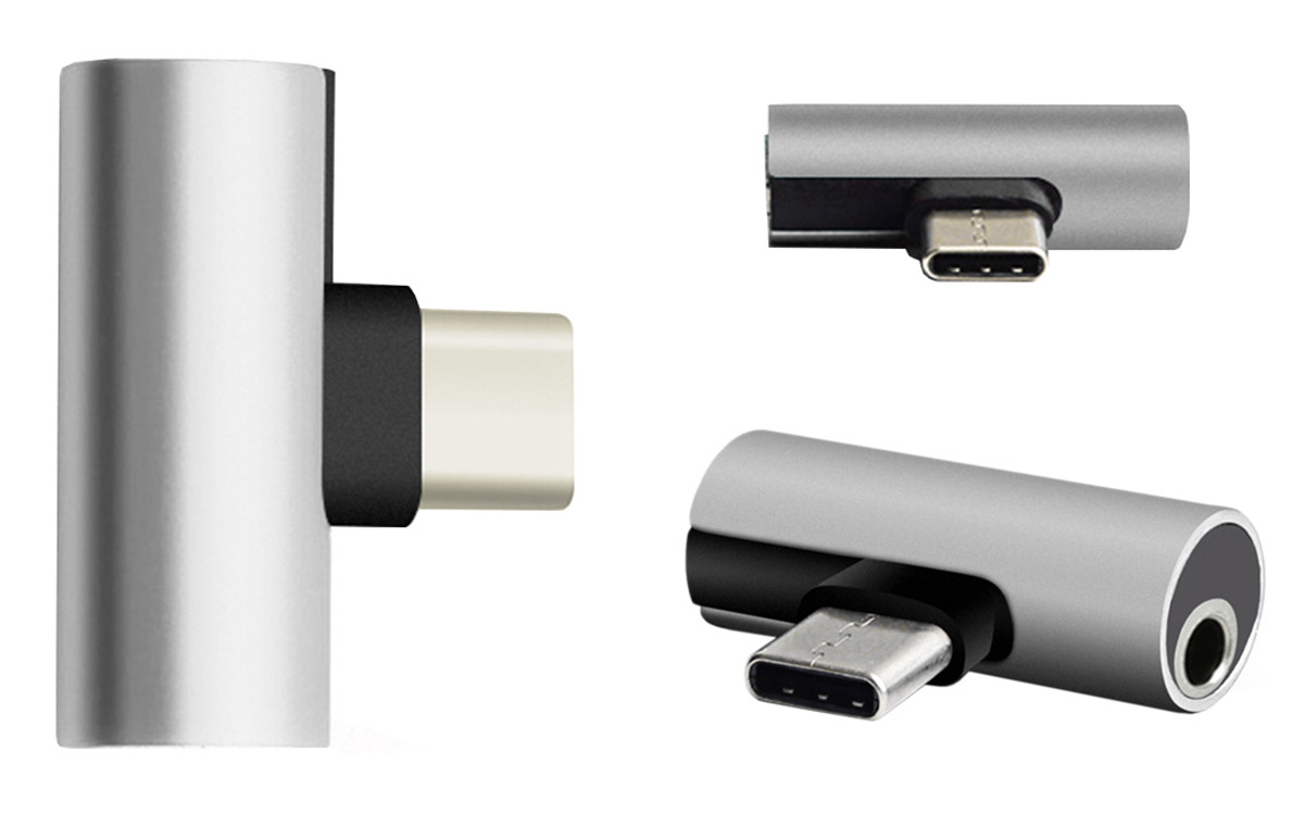 Адаптер - переходник SiPL USB Type C / USB Type C и Jack 3,5 мм (зарядка+наушники) - фото 1 - id-p202187529