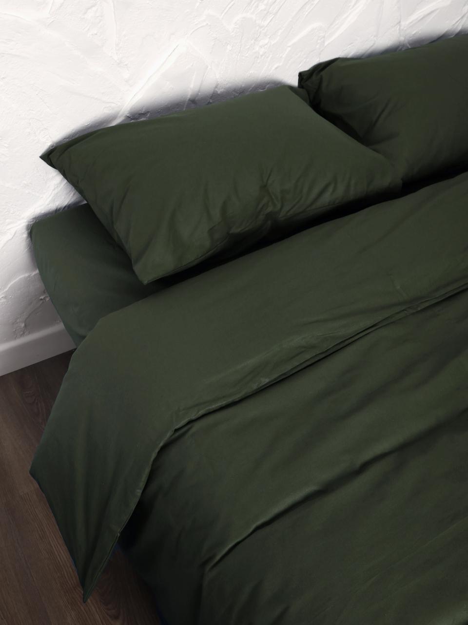 Комплект постельного двуспальный евро Emily 50, Темно-зеленый - фото 3 - id-p162472508