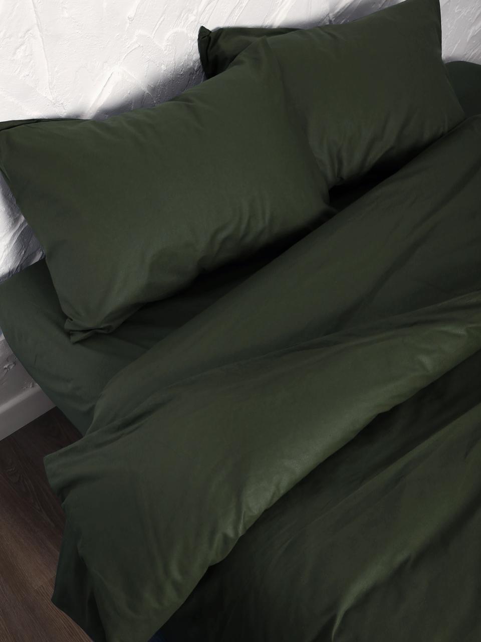 Комплект постельного двуспальный евро Emily 50, Темно-зеленый - фото 2 - id-p162472508