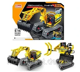 Конструктор QiHui 6801 Technic 2в1 Экскаватор и робот, 342 детали, аналог Лего Техник