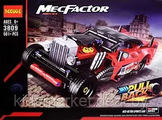 Конструктор Decool Technic 3809  "Красный гоночный ретро автомобиль", 501 деталь, Аналог LEGO