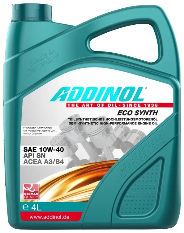 Масло моторное ADDINOL полусинтетическое Eco Synth, 10W40, 4л