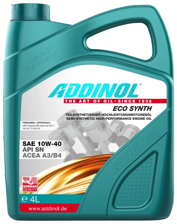 Масло моторное ADDINOL полусинтетическое Eco Synth, 10W40, 4л - фото 1 - id-p54285934