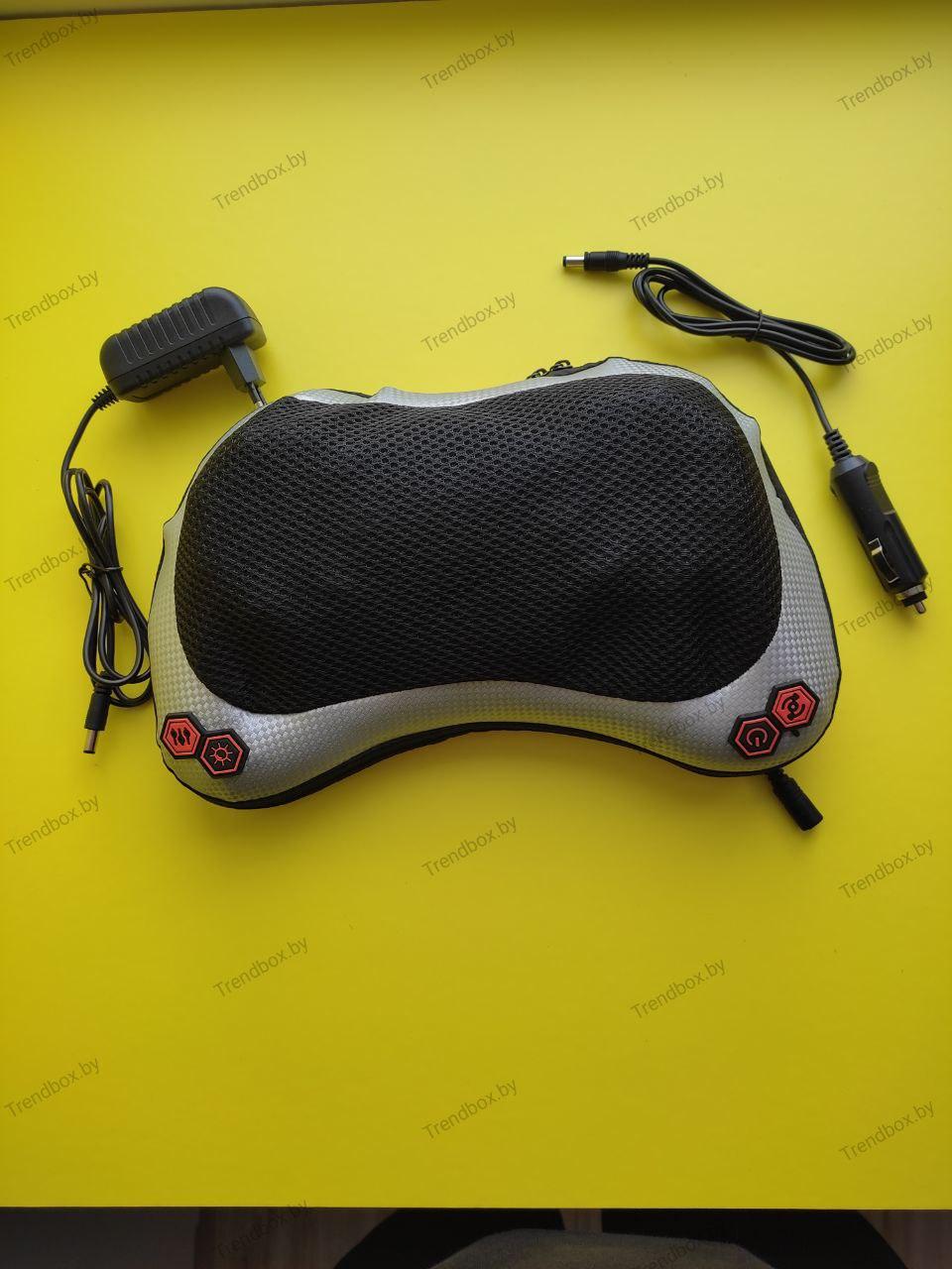 Массажная роликовая подушка CHM-8028 Massage pillow с ИК подогревом 16 роликов+ подарок - фото 1 - id-p202114752