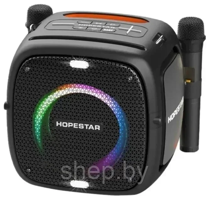 Портативная Колонка Hopestar Party One 80 Вт, с двумя беспроводными микрофонами - фото 1 - id-p202209168