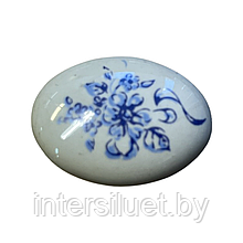 Ручка-кнопка РО 02 000 фарфор/металл, голубой цветок