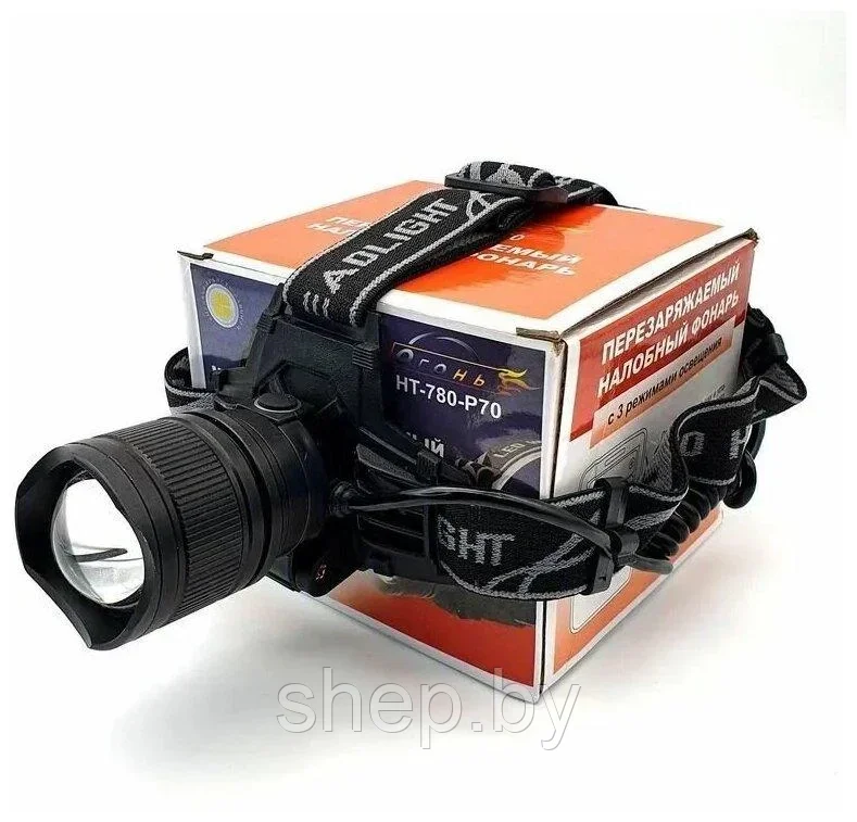 Налобный фонарь аккумуляторный ОГОНЬ HT-780-P70 - фото 4 - id-p202210886
