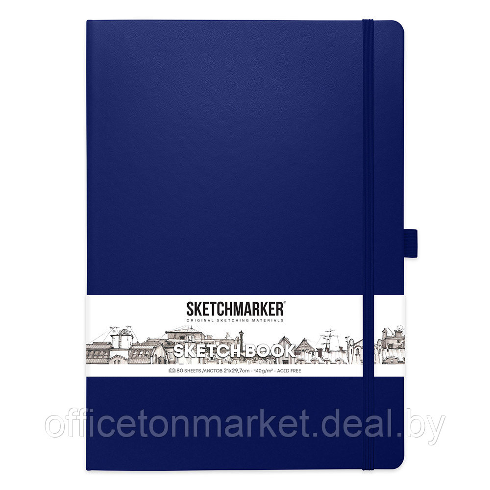 Скетчбук "Sketchmarker", 21x30 см, 140 г/м2, 80 листов, королевский синий - фото 1 - id-p202217736
