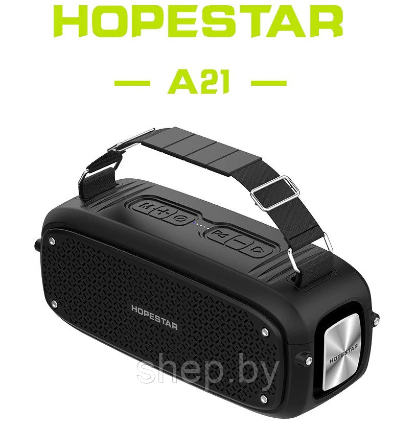 Портативная акустическая стерео колонка Hopestar A21 (Bluetooth, 10W, FM, MP3) Цвет: черный, красный, зеленый - фото 4 - id-p202218594