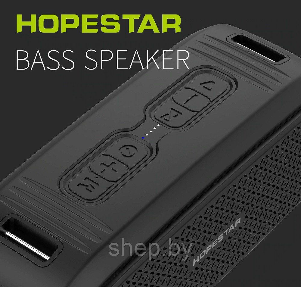 Портативная акустическая стерео колонка Hopestar A21 (Bluetooth, 10W, FM, MP3) Цвет: черный, красный, зеленый - фото 9 - id-p202218594