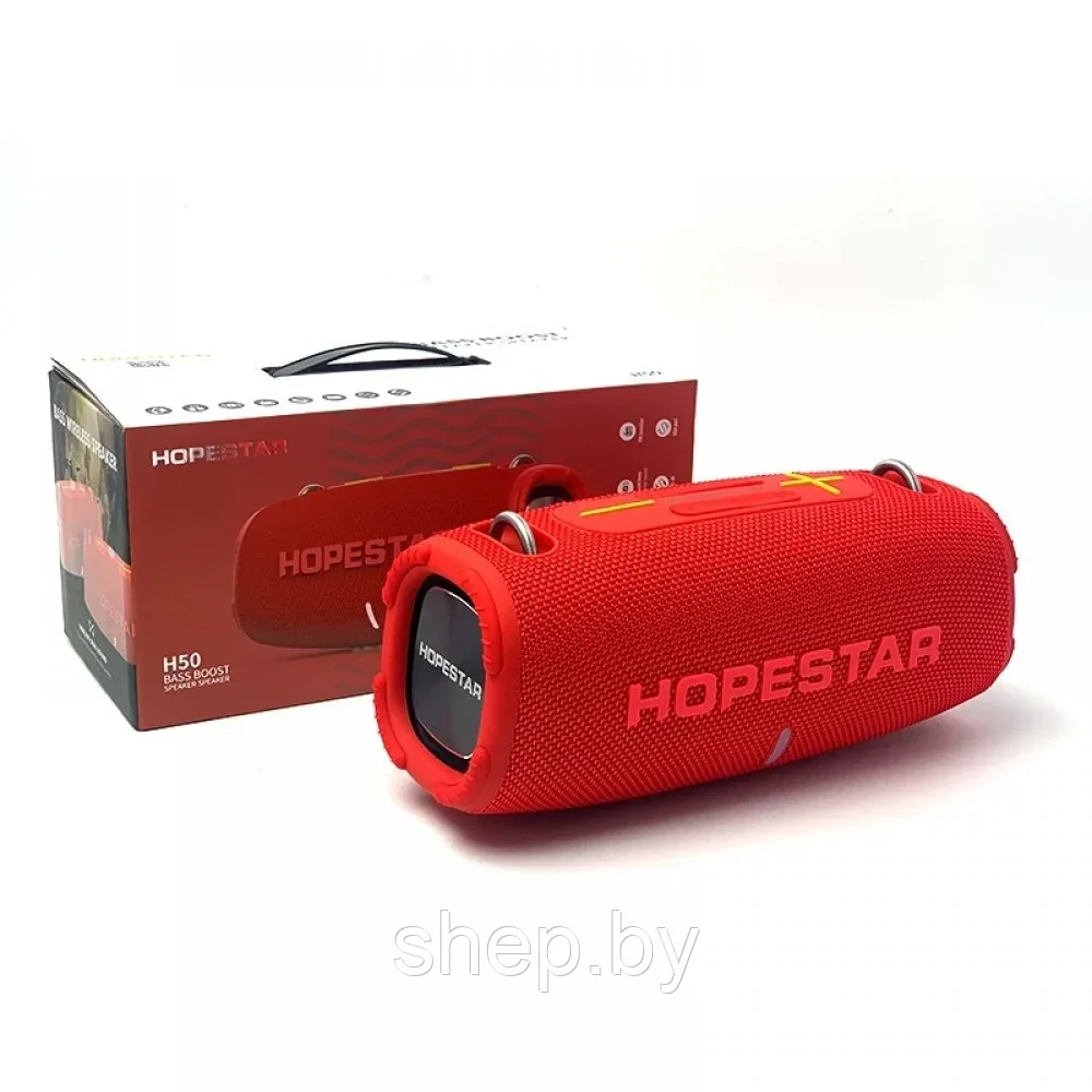 Портативная акустическая стерео колонка Hopestar H50 20W Цвет: черный, красный, зеленый, серый - фото 9 - id-p202218970