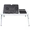 Портативный складной столик для ноутбука E-Table LD09 (постельный стол Е-тейбл) подставка для ноутбука с 2-мя, фото 5