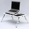 Портативный складной столик для ноутбука E-Table LD09 (постельный стол Е-тейбл) подставка для ноутбука с 2-мя, фото 3