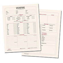 Комплект бланков персонажей для игры Вампиры: Маскарад. Пятая редакция