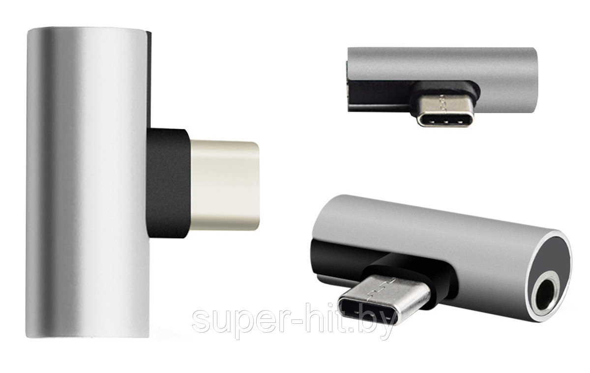 Адаптер - переходник SiPL USB Type C / USB Type C и Jack 3,5 мм (зарядка+наушники)