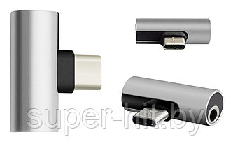 Адаптер - переходник SiPL USB Type C / USB Type C и Jack 3,5 мм (зарядка+наушники), фото 2