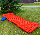 Туристический сверхлегкий матрас со встроенным насосом SLEEPING PAD и воздушной подушкой  Милитари, фото 3