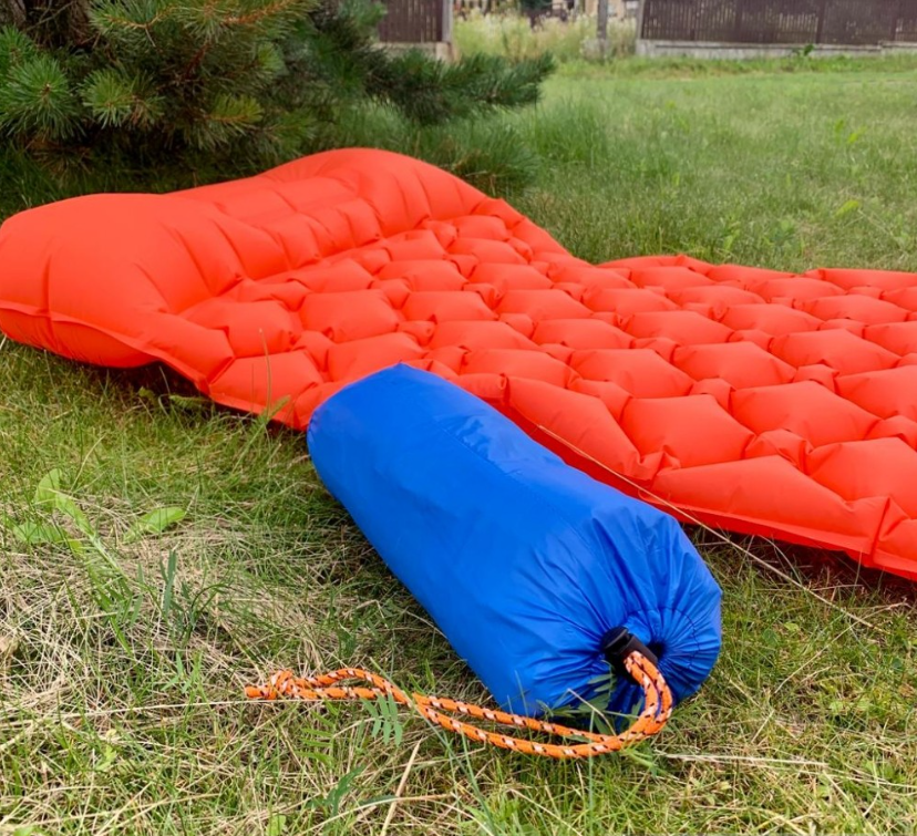 Туристический сверхлегкий матрас со встроенным насосом SLEEPING PAD и воздушной подушкой Милитари - фото 7 - id-p184854660