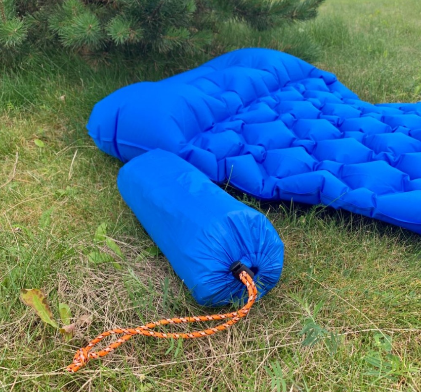 Туристический сверхлегкий матрас со встроенным насосом SLEEPING PAD и воздушной подушкой Оранжевый - фото 10 - id-p184854661