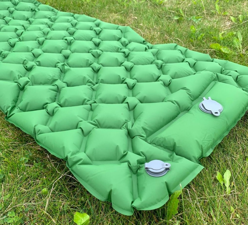 Туристический сверхлегкий матрас со встроенным насосом SLEEPING PAD и воздушной подушкой Зеленый - фото 5 - id-p184854662