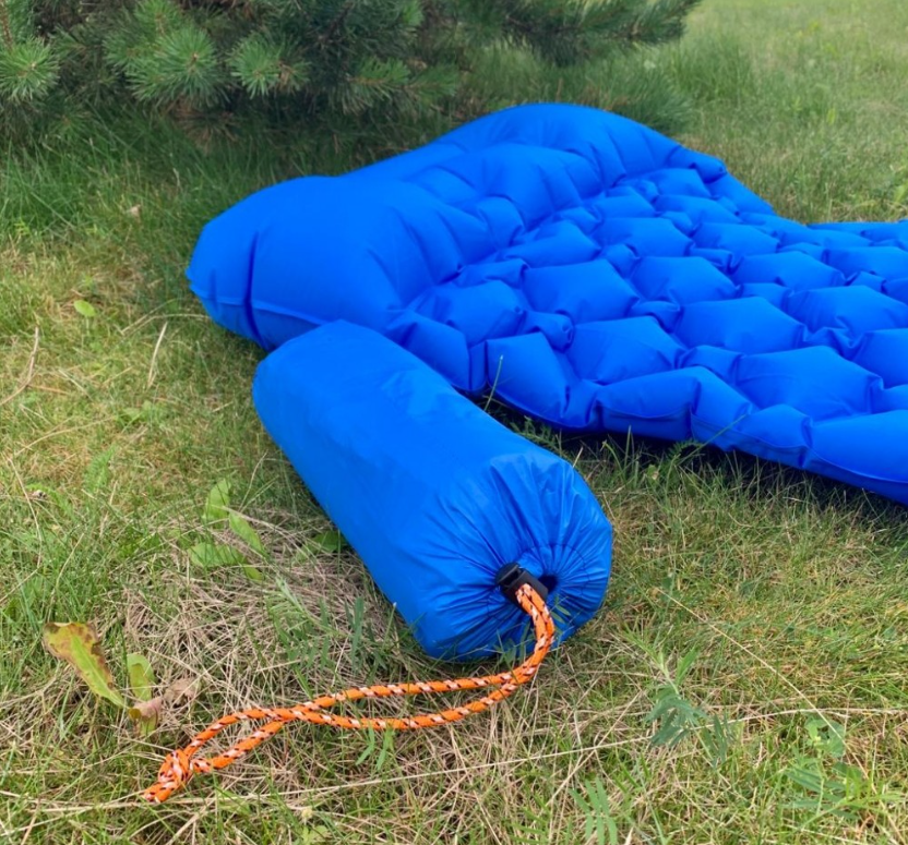 Туристический сверхлегкий матрас со встроенным насосом SLEEPING PAD и воздушной подушкой Зеленый - фото 10 - id-p184854662