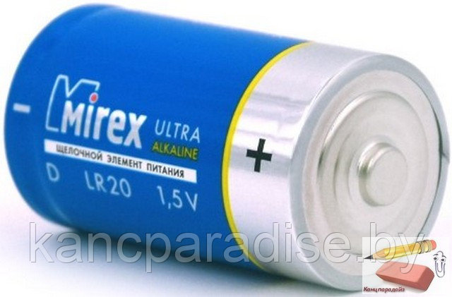 Батарейка Mirex LR20 / D 1,5V Алкалайн, в блистере по 2 штуки, цена за 1 штуку - фото 3 - id-p202226969