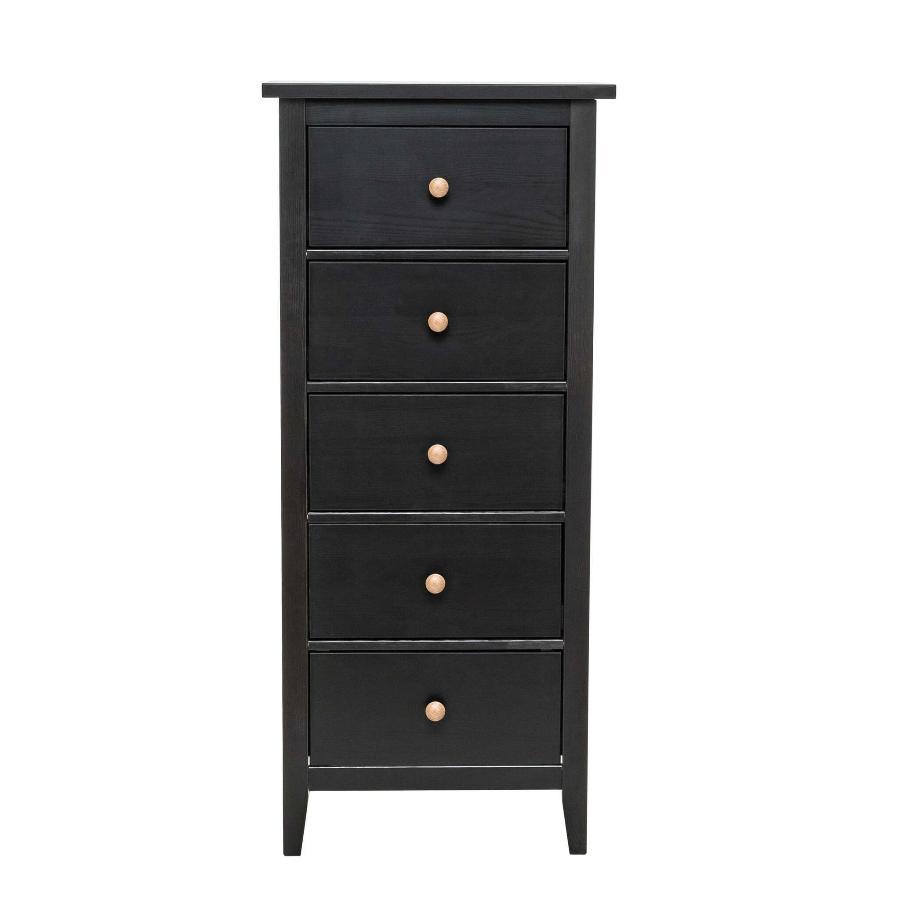 Комод Leset Мира 05 черный ручки коричневые