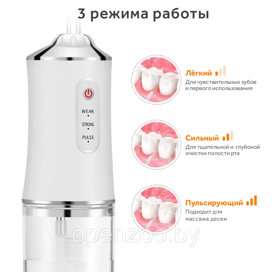 Ирригатор (флоссер) для гигиены полости рта Oral Irrigator 4 сменные насадки Зеленый - фото 5 - id-p154997468