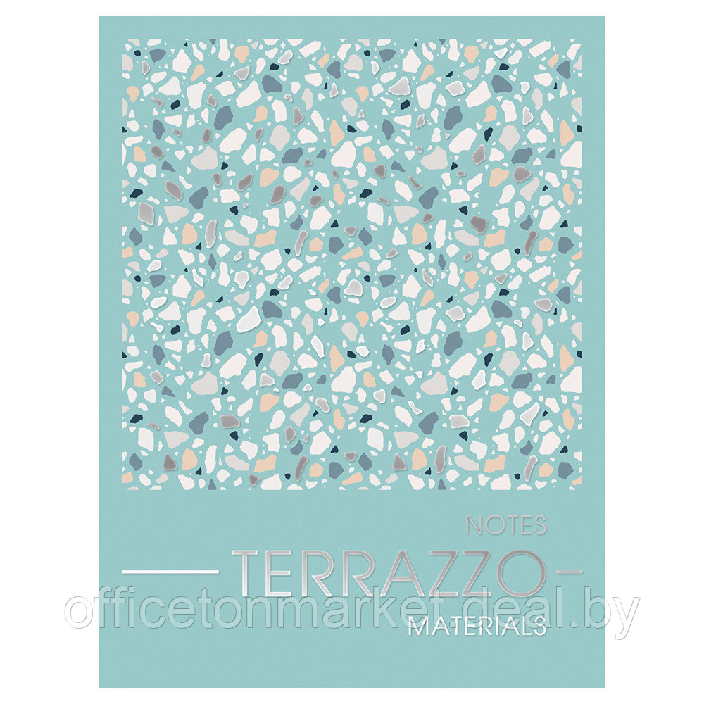 Блокнот "MATERIALS. TERRAZZO", А6, 80 листов, в точку, бирюзовый - фото 1 - id-p202234206
