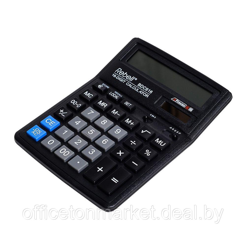 Калькулятор настольный Rebell "BDC616 BX", 16-разрядный, черный
