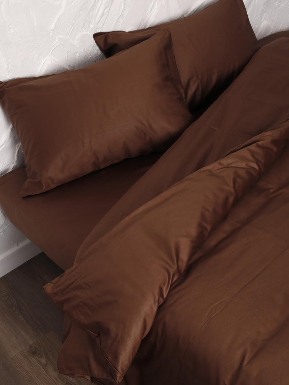 Комплект постельного двуспальный евро Adelina коричневый - фото 2 - id-p201324550