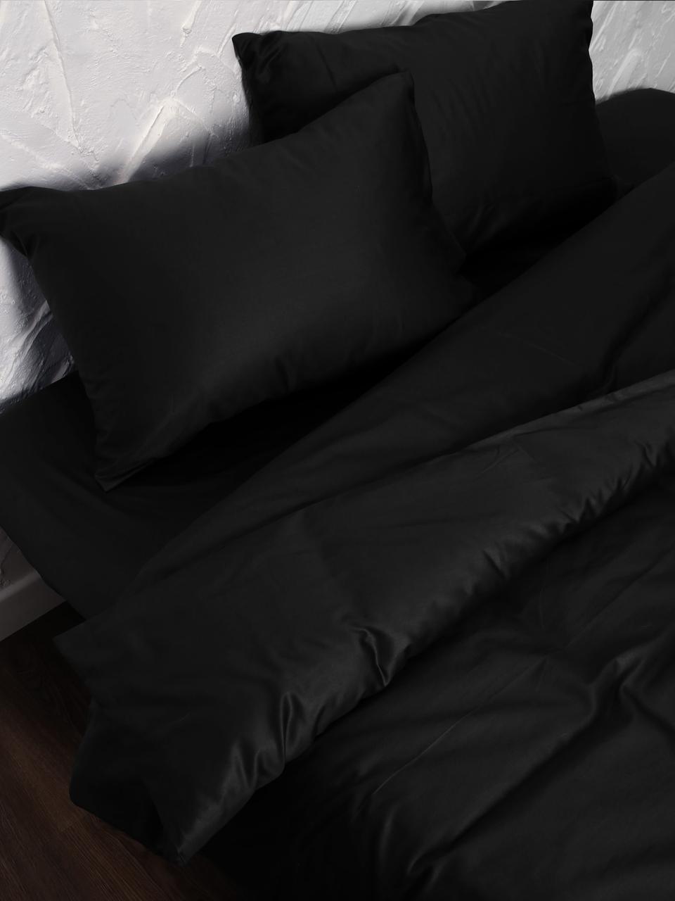 Комплект постельного двуспальный евро Adelina наволочки 70х70 Черный - фото 2 - id-p163356059