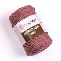 Крученый шнур для макраме YarnaArt Macrame Rope 3 мм цвет 792 вялая роза