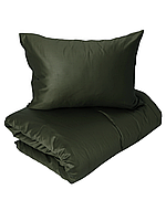 Комплект постельного двуспальный евро Adelina наволочки 70х70 темно-зеленый