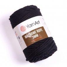 Крученый шнур для макраме YarnaArt Macrame Rope 3 мм цвет 750 черный