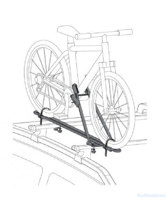 KUFIETA Велобагажник на крышу автомобиля Taurus BikeUp T2/100, алюминиевый, на один велосипед до 17кг с рамой - фото 6 - id-p201909706