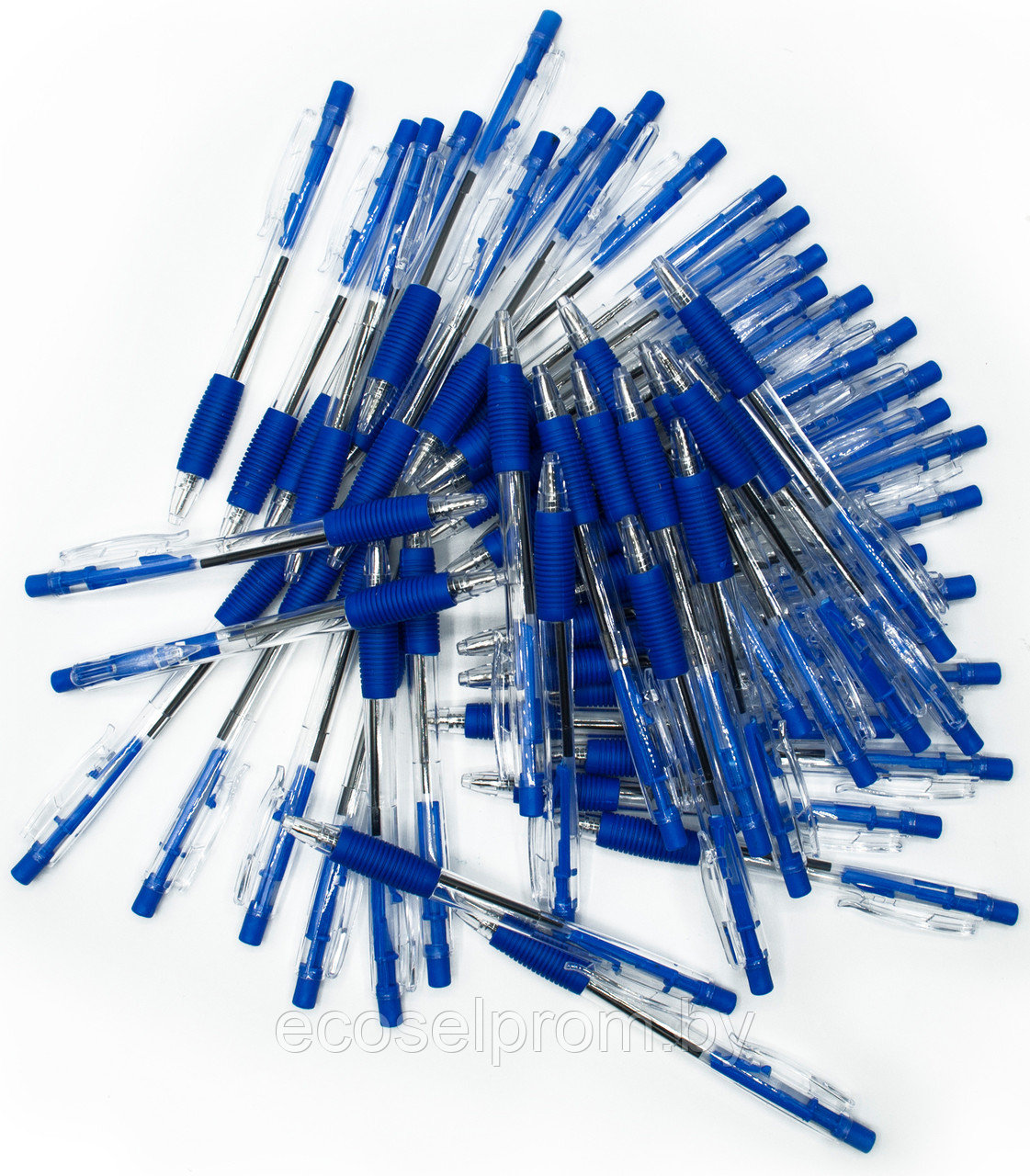 Ручка шариков. автоматическая Buro Click grip прозрачный/синий d=0.7мм син. черн. кор.карт. линия 0.5мм резин. - фото 3 - id-p202244152