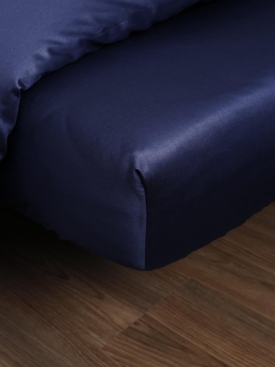 Комплект постельного двуспальный Adelina наволочки 70х70 Темно-синий - фото 7 - id-p163354273