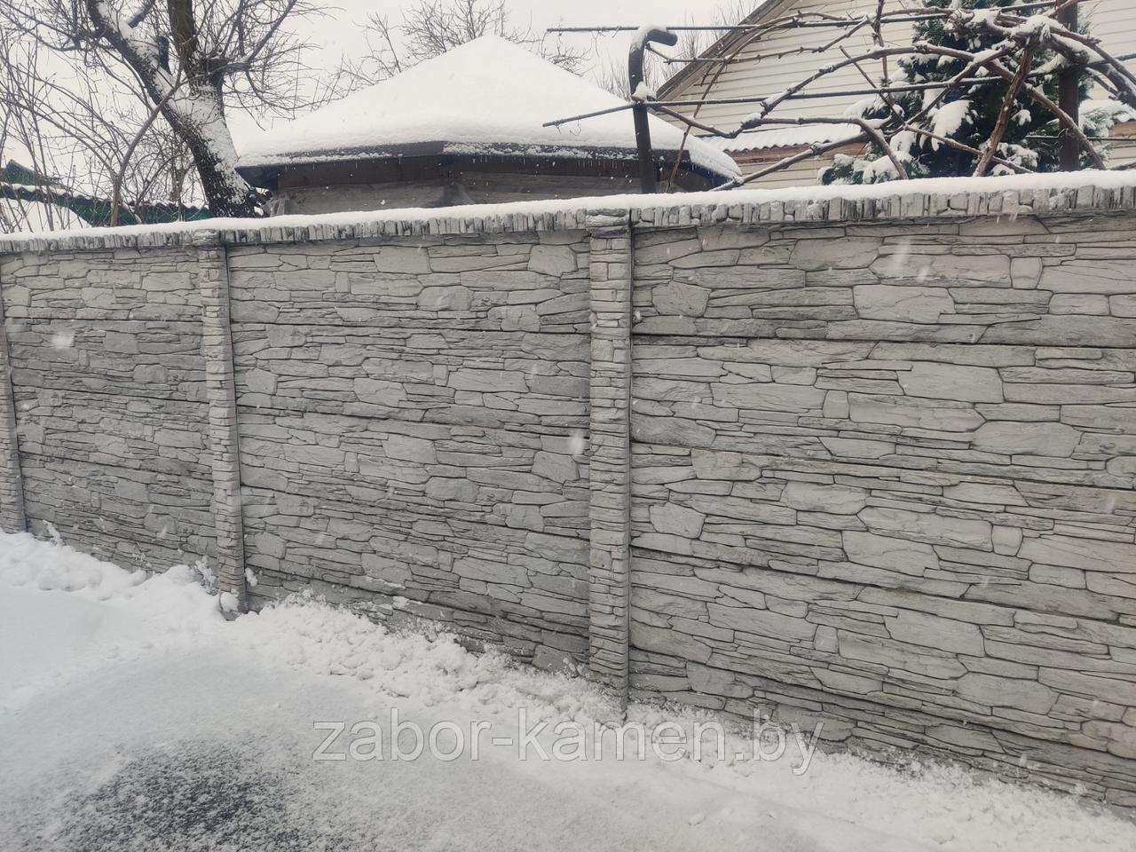 Забор бетонный односторонний 5 панелей без покраски, фото 1